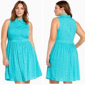 Heart print challis shirt dress